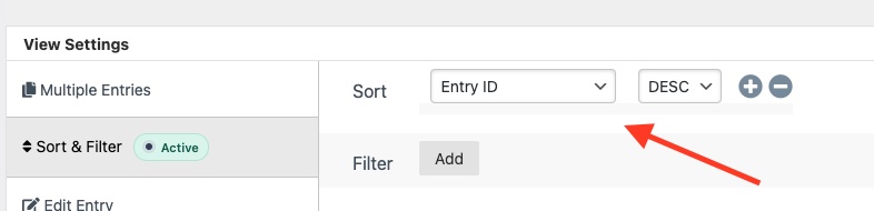 nfviews sort entry id