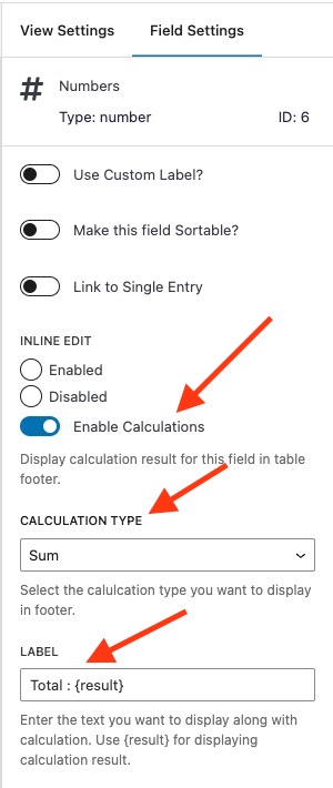 nf views calculations settings