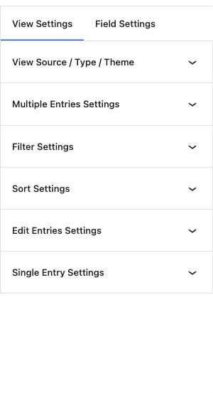nfviews settings page